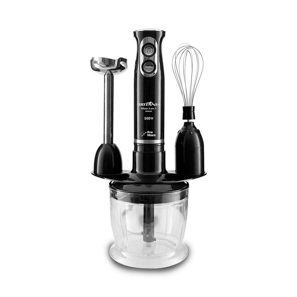 Mixer Britânia BMX400P Turbo 3 em 1 500W Preto