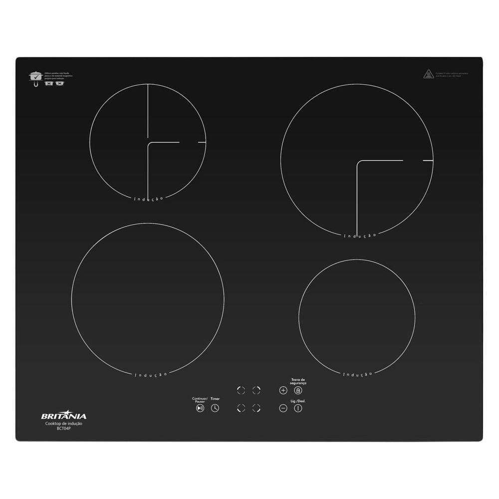 Cooktop de Indução Britânia 4 Queimadores BCT04P 220V