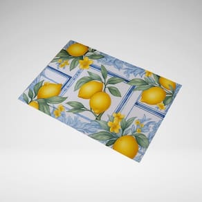Tapete Porta Entrada Decorativo Antiderrapante 65X45 Limão