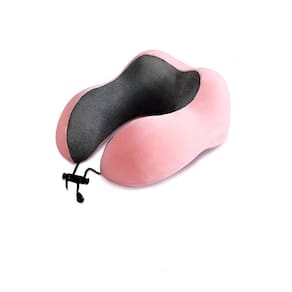 Almofada Pescoço Viagem Ajustável Espuma Viscoelástica Rosa