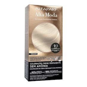 Coloração Creme Permanente Alfaparf Alta Moda Vegano Sem Amônia 9.1 Louro Claríssimo Cinza
