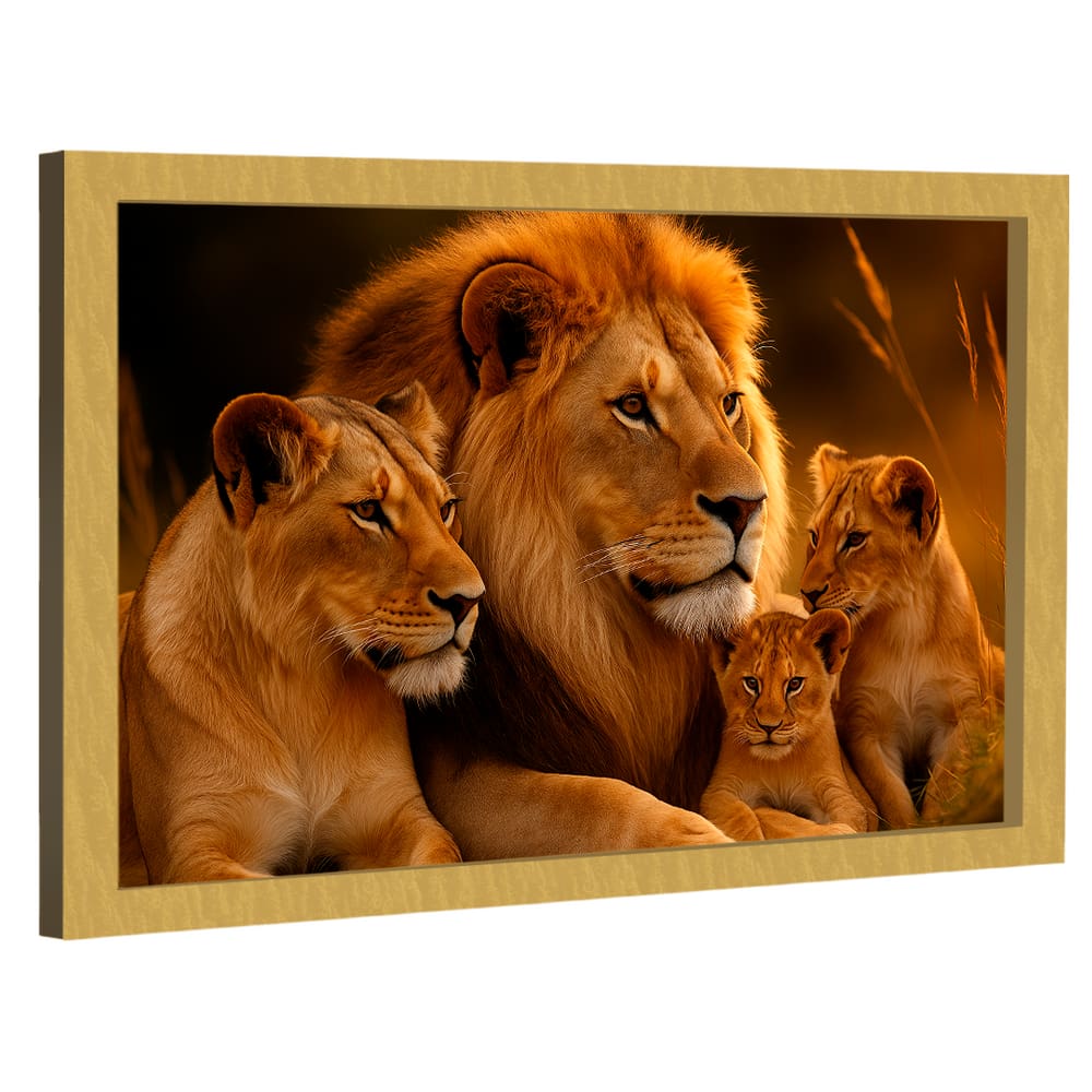 Quadro Decorativo Família Celestial de Leões