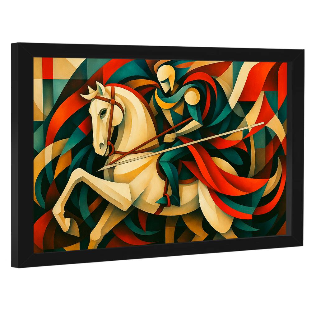 Quadro Decorativo São Jorge em Abstrato