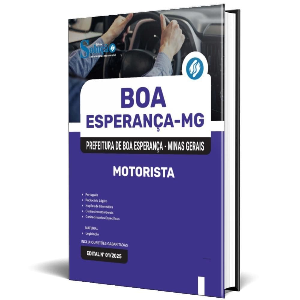 Apostila Prefeitura De Boa Esperança Mg 2025 Motorista