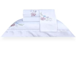 Jogo de Cama King 300 Fios Camellia Bordado - Marken Fassi
