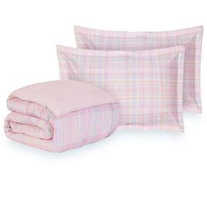 Edredom Queen com Fronhas 200 Fios Xadrez London - Naturalle Fashion