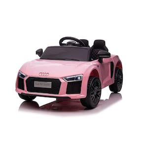 Carro Eletrico Infantil Audi R8 Spyder Rosa C/ Remoto 12V