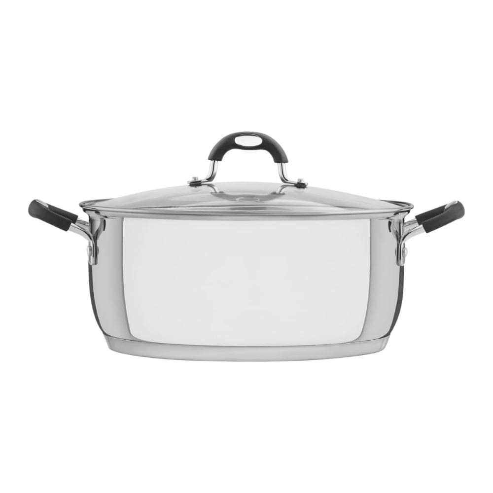 Caçarola Tramontina Astro Rasa Aço Inox Tampa de Vidro 30 cm 8,5 Litros