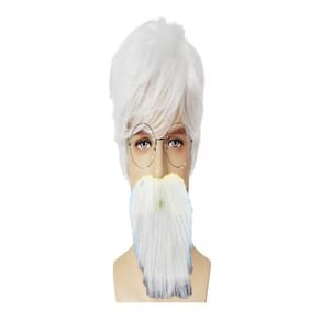 Fantasia Idoso Velho Peruca Oculos E Barba Halloween