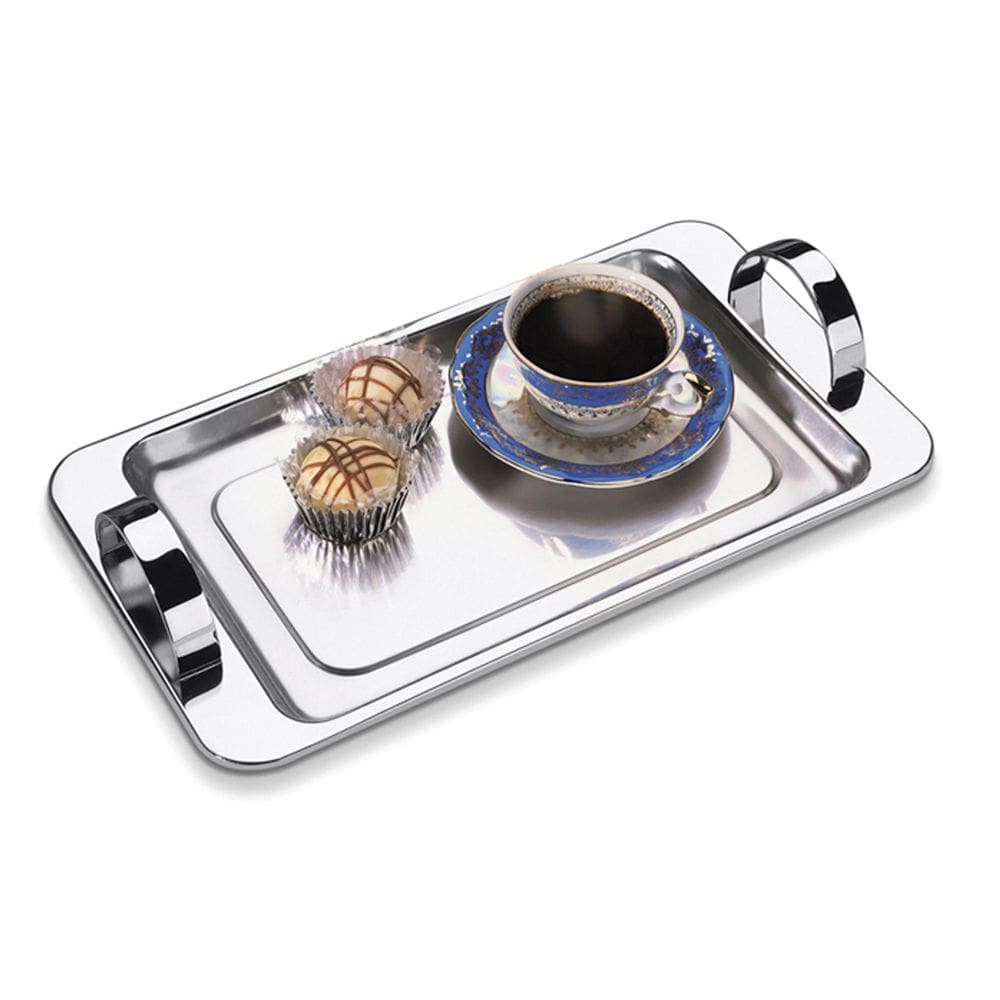 Bandeja Com Alça 17x30cm Aço Inox Servir Café Chá Forma