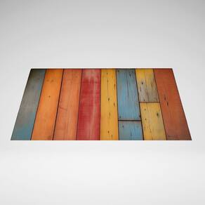 Tapete Capacho Decorativo Para Porta Cozinha 65x45 Madeira