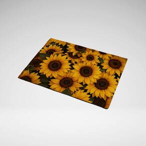 Tapete Capacho Decorativo Para Porta Cozinha 65x45 Girassol