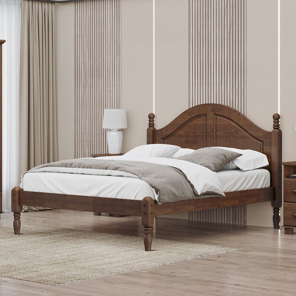 Cama Casal 1,40 Linha Ouro Madeira Maciça 2257WN Café Finestra