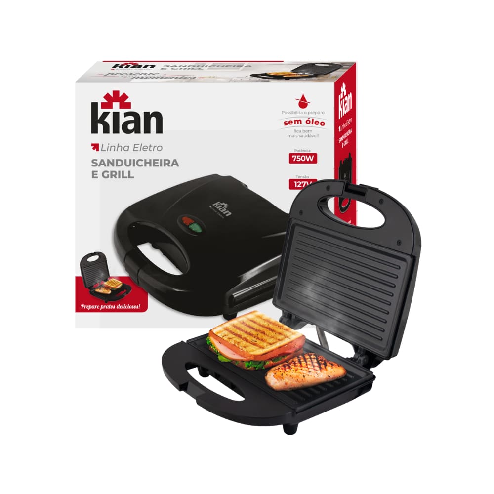 Sanduicheira Grill KIAN 127V Antiaderente 750W