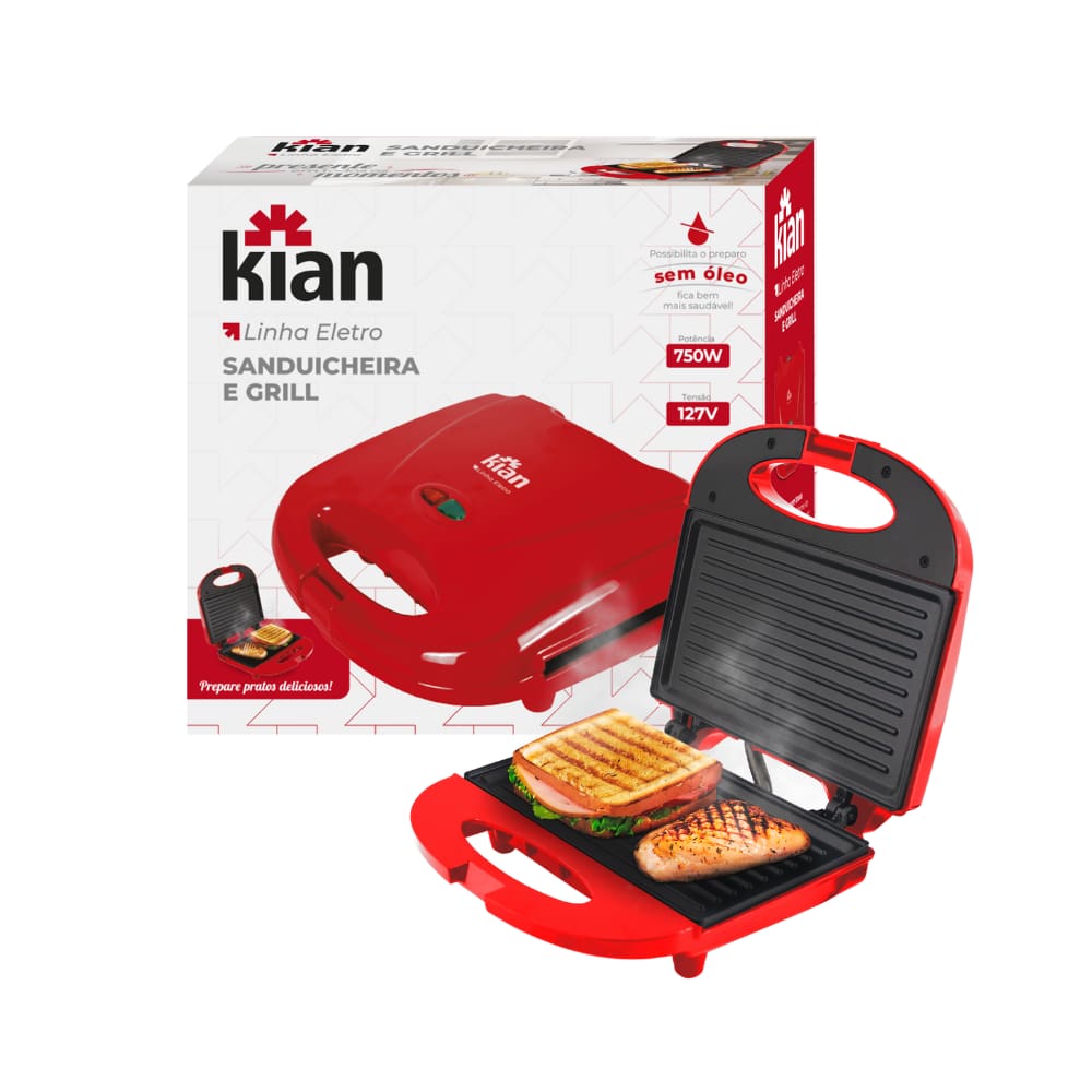 Sanduicheira Grill KIAN 127V Antiaderente 750W
