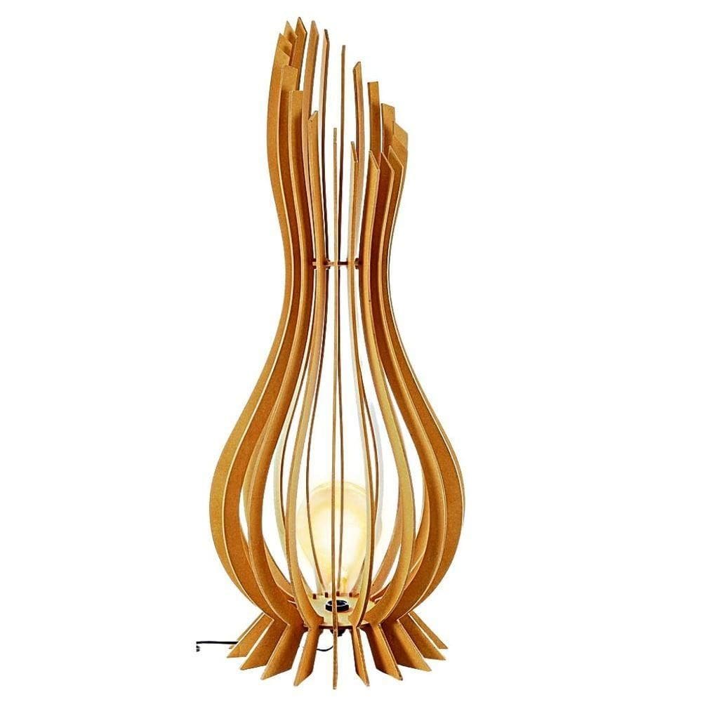 Abajur Grande De Chão Ana Maria Mdf Luminária - Tamanho 90x28cm