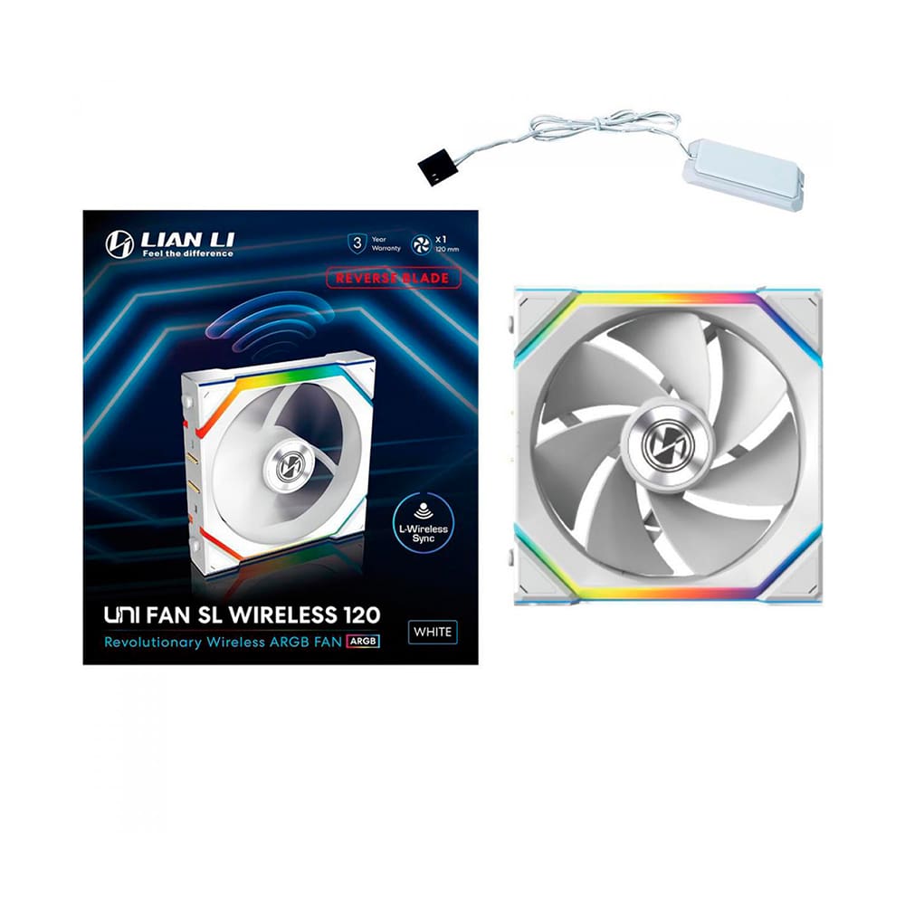 Fan Lian Li Uni Fan SL Wireless 120 Reverse Blade ARGB Branco