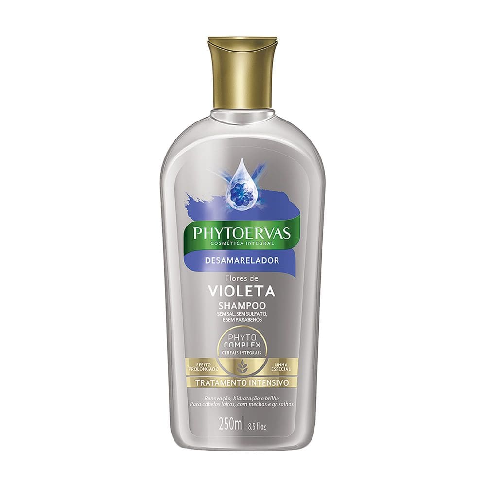 Shampoo Desamarelador Phytoervas Flores de Violeta Sem Sal com 250ml
