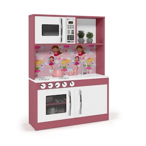 Cozinha Infantil De Brinquedo Diana 100% MDF Rosa