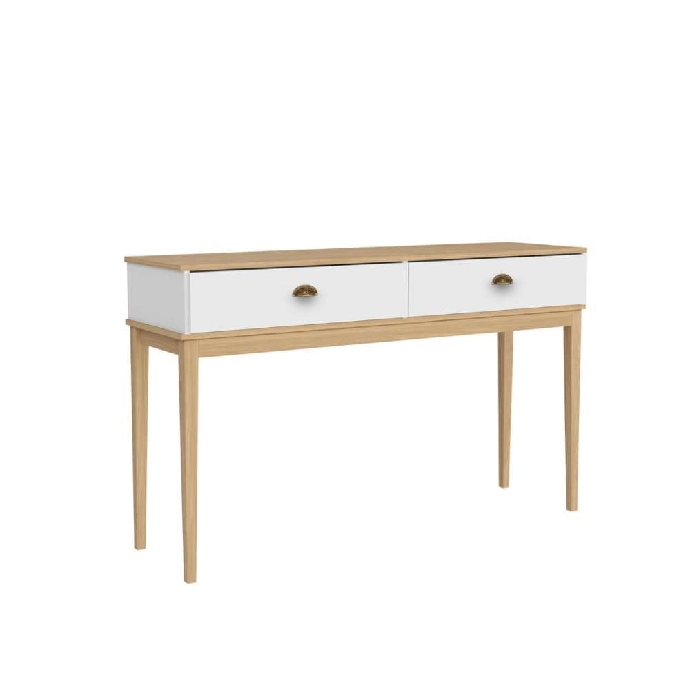 Aparador Colonial com 2 Gavetas MDP Mel Branco 136x41x83cm M