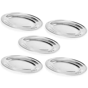 Kit 5 Baixelas de Inox 25cm para Buffet Bar Restaurante Peti