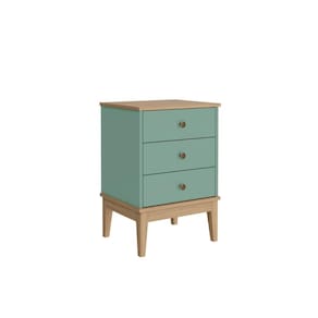 Mesa de Cabeceira Colonial com 3 Gavetas MDP Mel Oliva MB 10