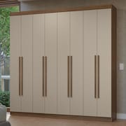 Guarda-Roupa Casal 8 Portas Batentes Rustic/Crema/Rustic Netuno Madesa