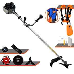 Roçadeira CG430B À Gasolina 2T 43cc 1,7HP Completa Com Carretel de Nylon e Lâmina Fação + EXTRA Lâmina 3 Pontas, Lâmina 6 Pontas e Lâmina 80 Dentes