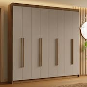 Guarda-Roupa Casal 8 Portas Batentes Rustic/Crema/Rustic Saturno Madesa