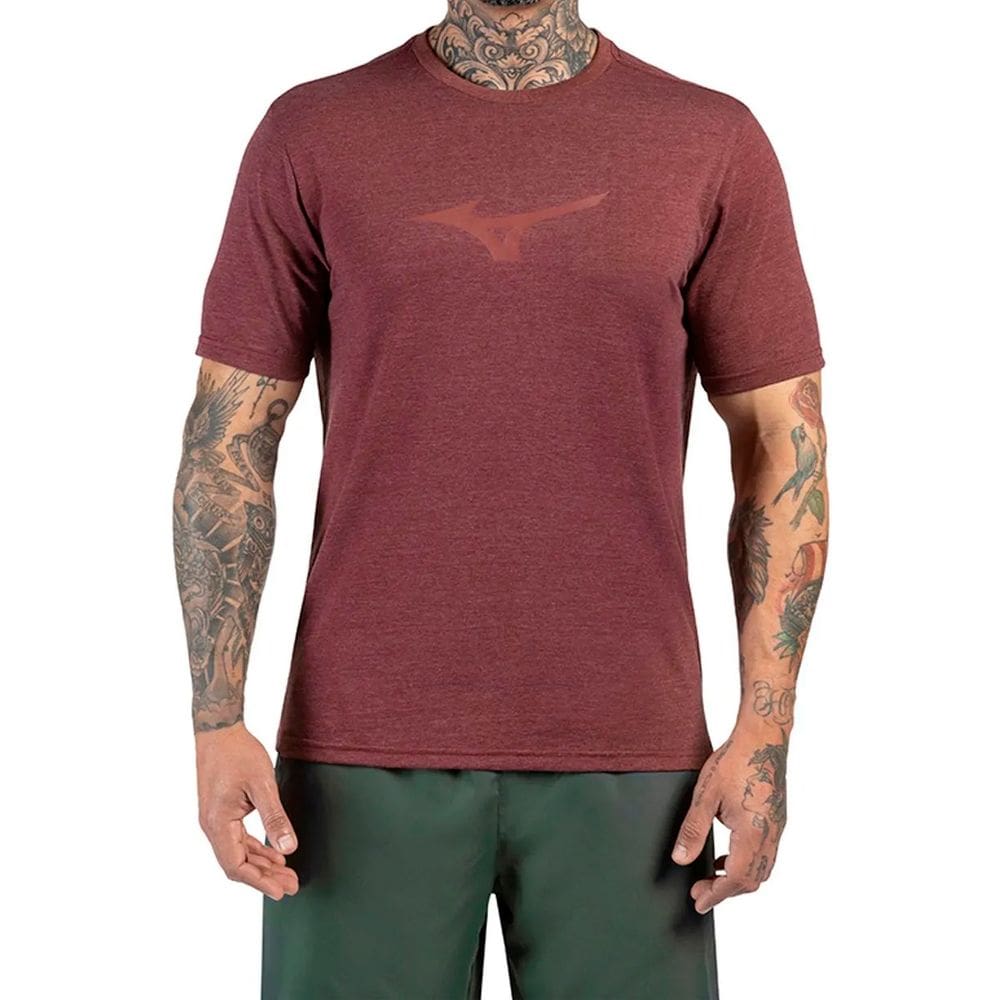 Camiseta Mizuno Lifestyle Masculina Bordo