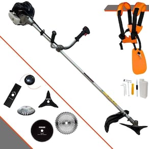 Máquina de Cortar Grama Lateral À Gasolina Anmax CG430B 43cc 1,7HP de Potência 12.000rpm Roçadeira Multifuncional Completa Com 6 Opções de Cortes