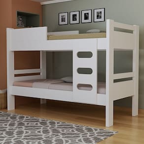 Cama Beliche Solteiro MDF com Proteção Lateral e Escada