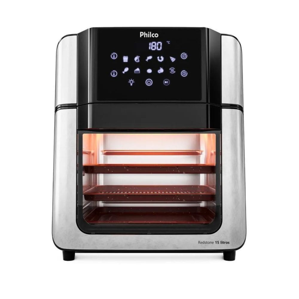 Air Fryer Oven Philco 15L 2 Em 1 Com Painel Digital