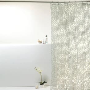 Cortina Para Box Banheiro PVC Antimofo 198x180cm - Pastilha Prata