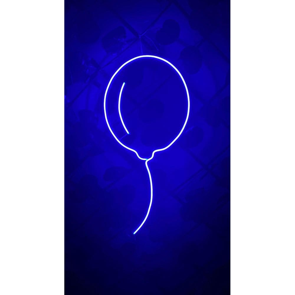 Painel Led Neon Balão Azul P/Decoração Aniversário 57Cm