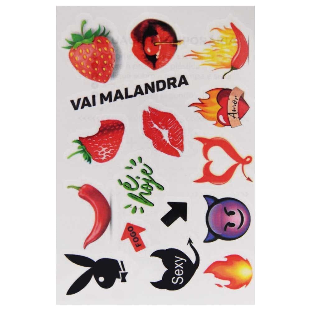 Tatuagem Temporária Sexy Vai Malandra – Sensualidade, Diversão e 16 Desenhos Ousados