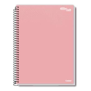 Caderno Espiral Universitário A4 10 Matérias 160 Folhas Essenciale Credeal Rosa Claro