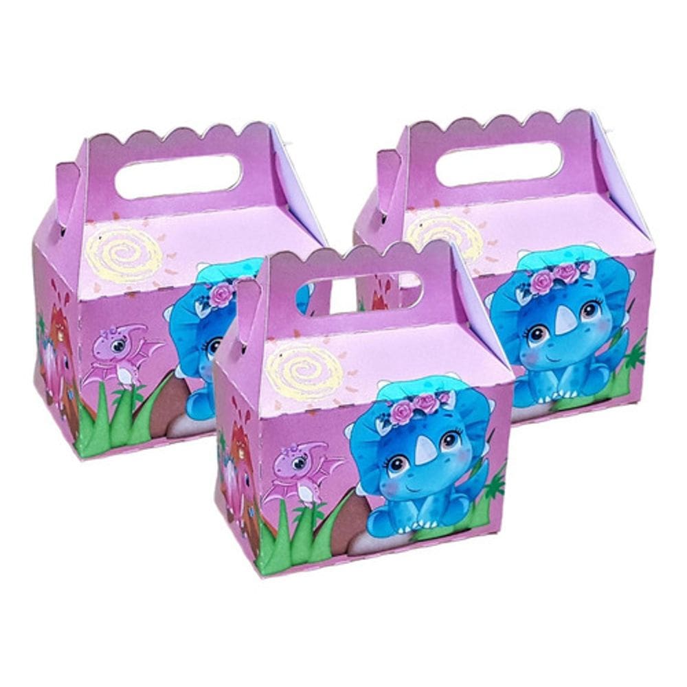 Kit 20 Maletinhas Decoração Festa Tema Dino Baby
