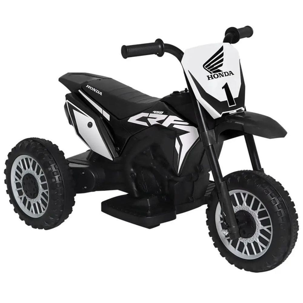 Moto Eletrica Infantil 3 Rodas Crf 450R Honda 6V Preta - Belfix