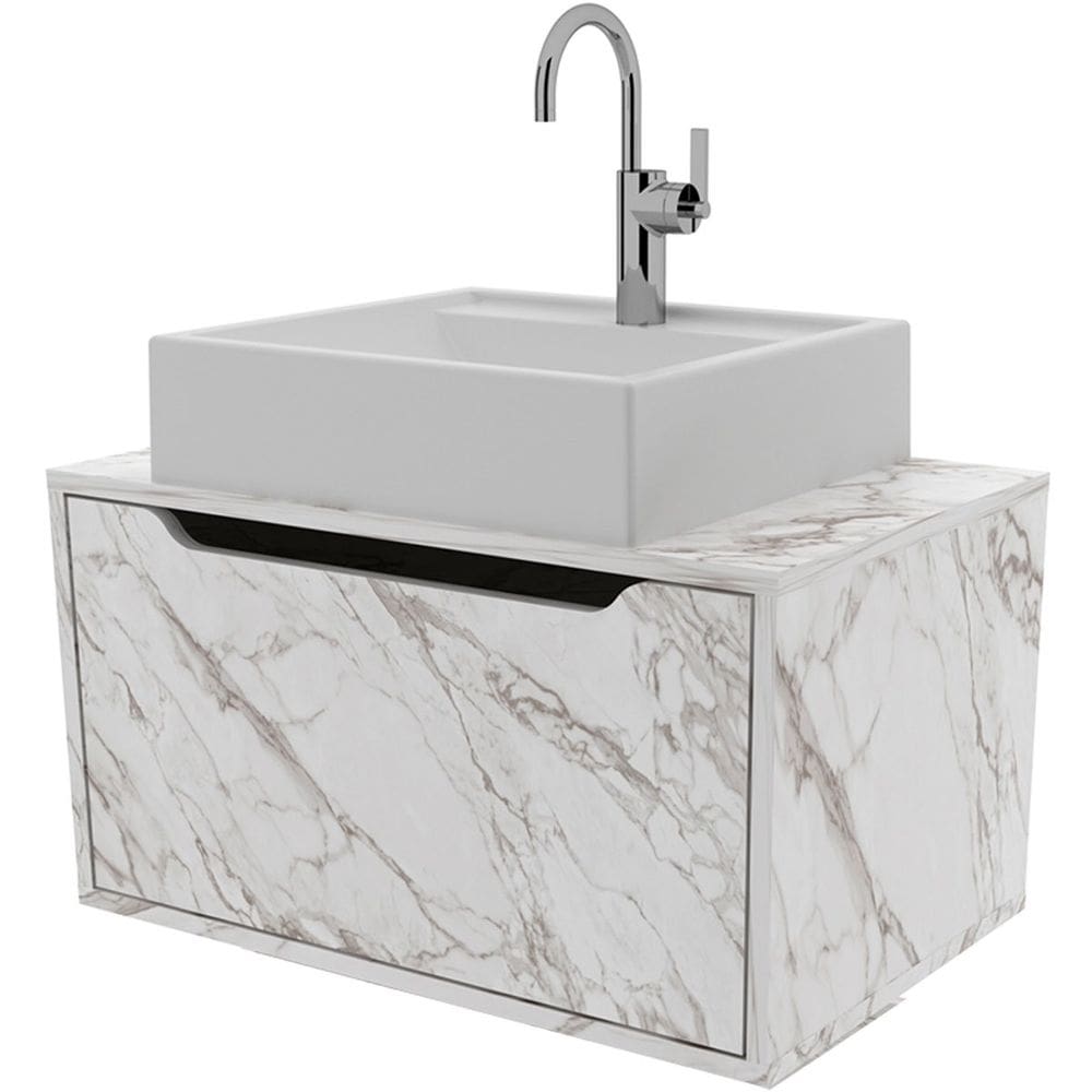 Gabinete de Banheiro 60 cm com Cuba e 1 Porta Basculante