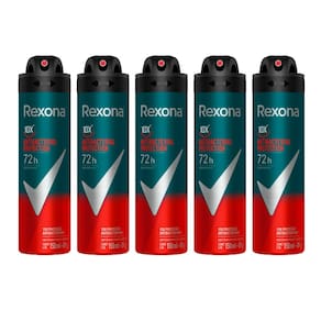 Kit 5 Desodorante Rexona Antibacterial Protection Men Aerosol Antitranspirante 72h 150ml