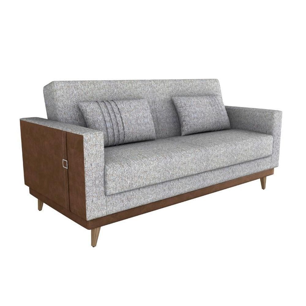 Sofá Cama Esther com Almofadas 2 Lugares Linho Matrix