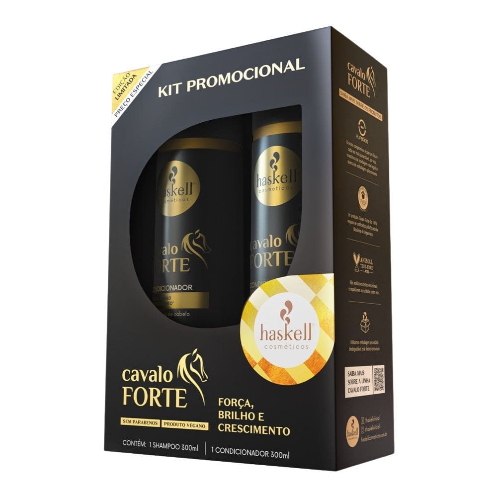 Kit Haskell Shampoo e Condicionador Cavalo Forte 300ml Cada