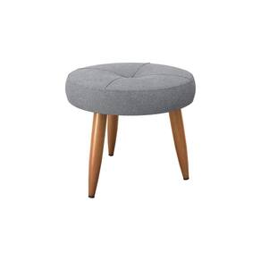 Puff Banqueta Decorativo Pés Palito Havana Cinza Matrix