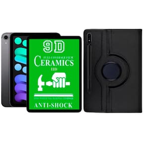 Capa Giratória Para Tab S10+ Plus + Película de Cerâmica 9D Modelo X826 X820 - Armyshield