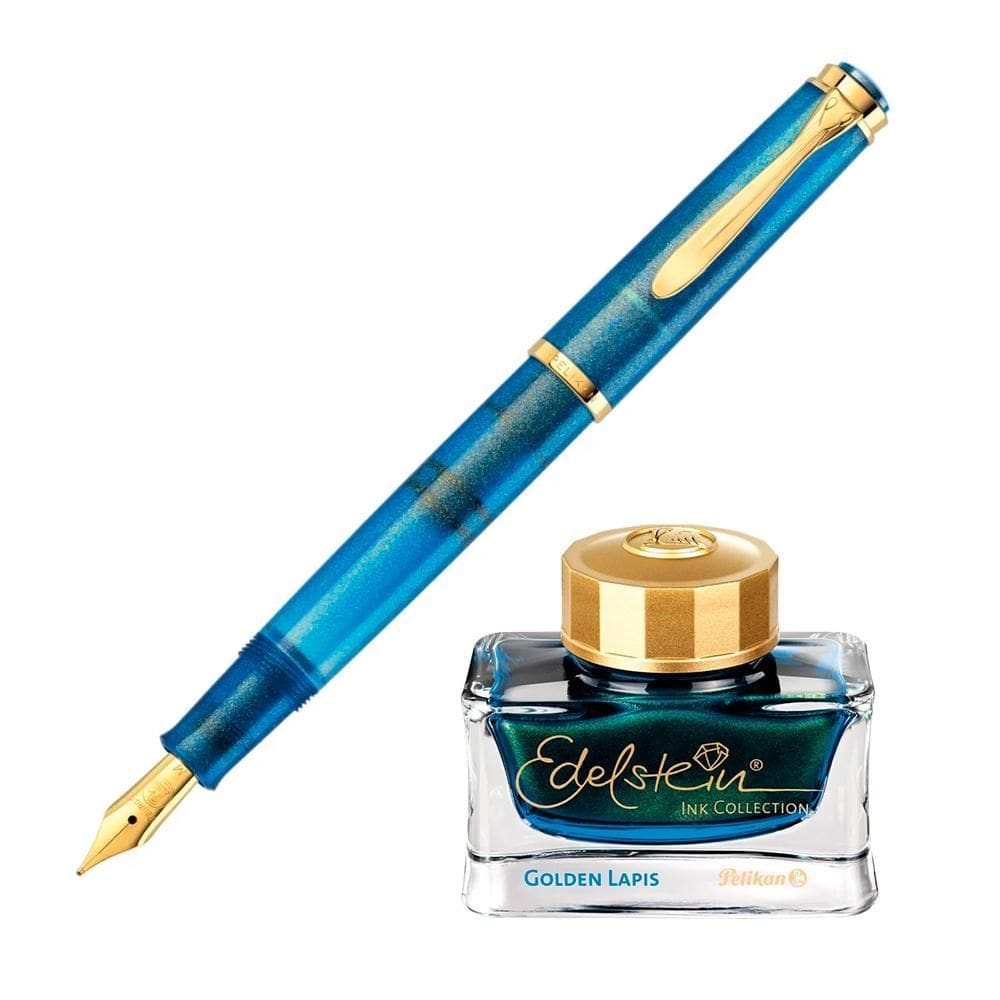 Caneta Tinteiro Pelikan M200 Golgen Lápis Tinta Edelstein