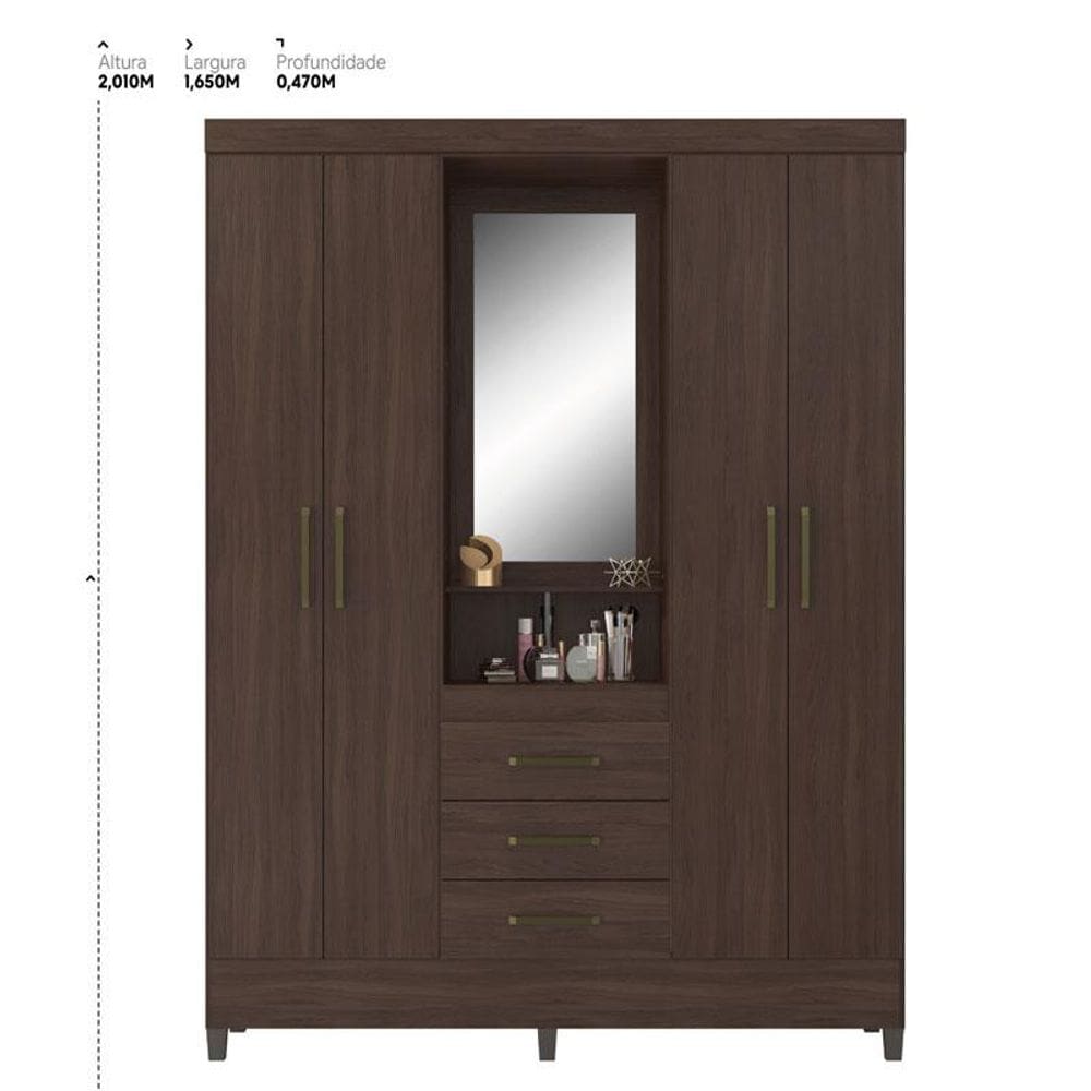 Guarda Roupa Casal Capelinha Persia Café - Demóbile