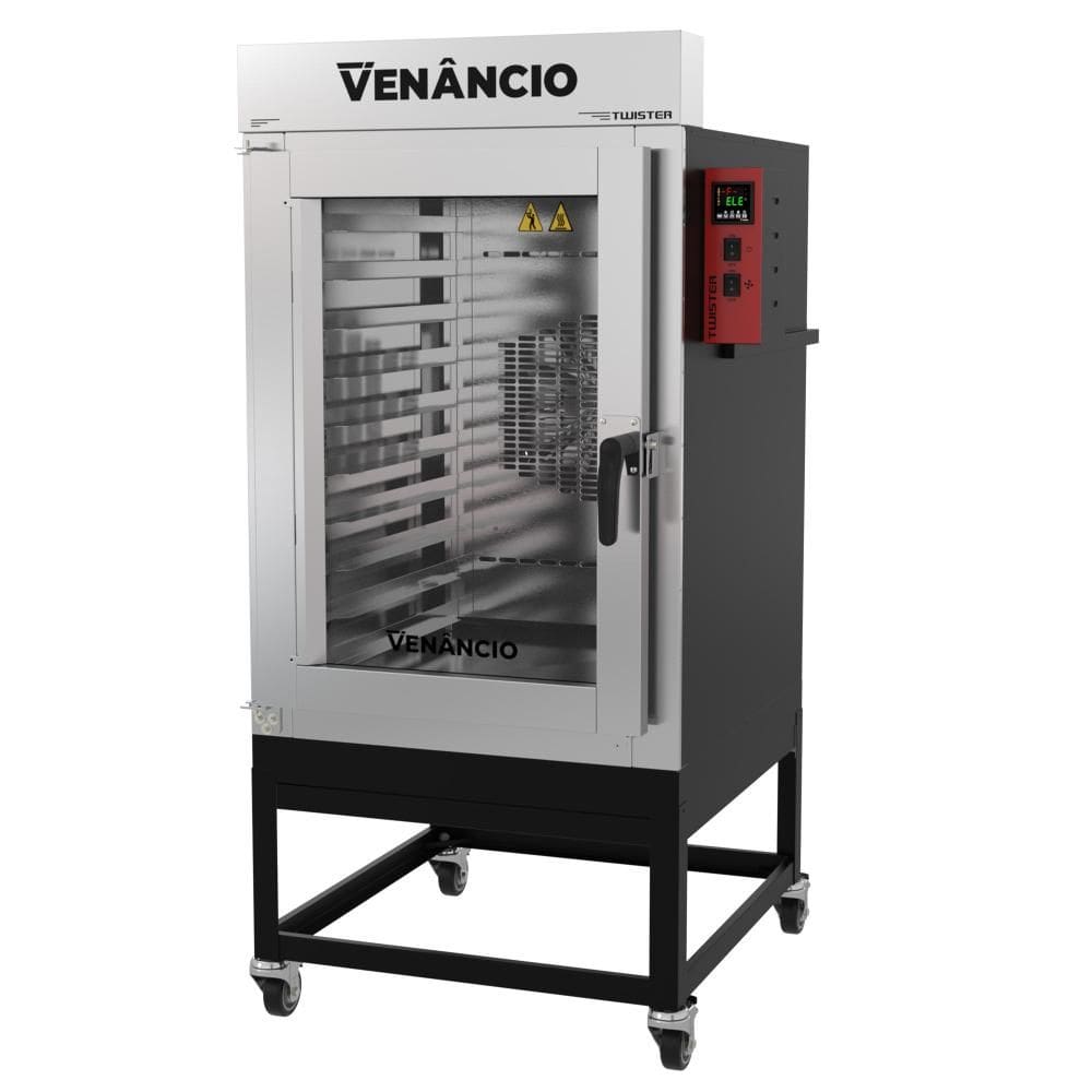 Forno Industrial Turbo Elétrico Venâncio Twister 10 Esteiras Exterior e Interior em Aço Carbono com Cavalete Trifásico 220V FVT10E