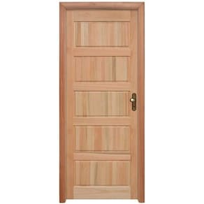 Porta de Almofadas com Marco, Fechadura e Guarnições Rondosul Natural