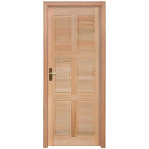Porta de Almofadas com Marco, Fechadura e Guarnições Rondosul Natural